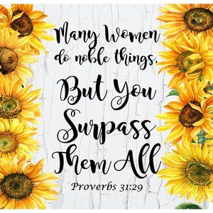 Made2order Sunflower 20oz tumbler Proberbs 31:29